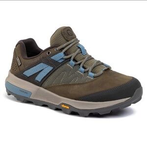 Merrell Zion Waterproof Low Top Hiking Shoes Brown Blue Size 10